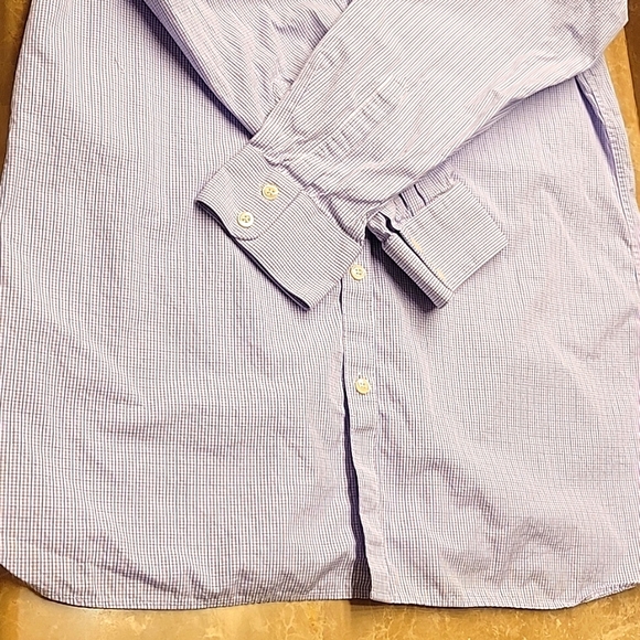 CHARLES TYRWHITT Extra Slim Fit Micro Plaid Long-sleeved Button-down Shirt,17/35 - Picture 6 of 13